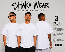 3 PACK SHAKAWEAR MENS MAX HEAVYWEIGHT SHORT SLEEVE T SHIRTS SHAKA WEAR TEE picture