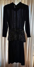 Vintage Original 1940’s Black Formal Dress- Paul Sachs Original Label. Rare picture