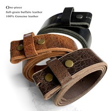 VINTAGE DISTRESS GENUINE BUFFALO CASUAL LEATHER BELT STRAP 1-1/2