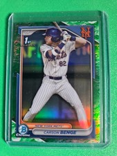 2024 Bowman Draft Chrome Carson Benge 1ST #BDC-28 Lunar Glow Refractor (RC) Mets picture