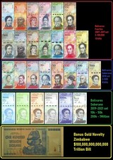 Venezuela Full Set 2 - 100,000 Bolivares, 2-500 Soberanos plus 6 newest + Bonus picture