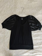 BCBG MaxAzria Viscose Satin-y Sleeves Top Blouse SZ-XS picture