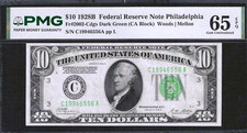 1928-B $10 PHILADELPHIA ~ FR-2002-C ~ PMG GEM CRISP UNCIRCULATED 65 EPQ picture