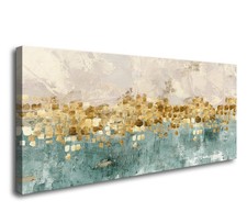 Dzl Art A74662 Brown And Blue Abstract Painting Modern Decor Wall Art Tan Color picture