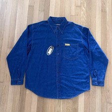 Vintage Pelle Pelle Marc Buchanan Denim Shirt 90s Mens L Indigo Deadstock LS picture