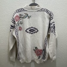 Vintage 90’s knit sweater shirt Gabrielle’s choice Size Small Floral Cottagecore picture