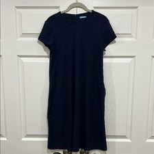 J.McLaughlin Swing Dress Duval Diamond Jacquard Short Sleeve Navy Size Small picture