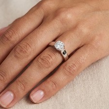 Solitaire Engagement Ring 14K Gold Trellis Round 1.51 CT Lab-Grown Diamond E SI1 picture