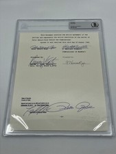 Pete Rose Signed Autograph Banned from Baseball Document by Giamatti Beckett BAS picture