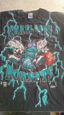 Salem Sportswear Charlotte Hornets Basketball Graphic T-Shirt Size L Black picture
