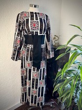 Alfred Shaheen RARE 1960s “Longevity” Dress | Asian Hawaiian Block Print picture