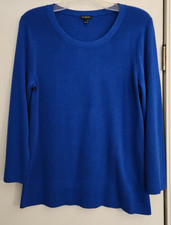 Talbots Women's Classic Knit Pullover Sweater Royal Blue Cotton Blend Sz L picture