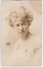 c1910s White Studio NYC Woman Actress Portrait RPPC AZO Broadway Photo picture