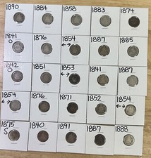 LOT OF 5 Antique Seated Liberty Silver Dime Fair to AG Random Date - FULL DATE  picture