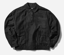 And Wander Men’s Large Zip Up C/W Blouson Jacket Dark Gray Wool Blend - New picture