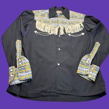 Vintage Cheyenne Wonder Cowboy Joe Western Shirt S/M Fringe Rockabilly 50s picture