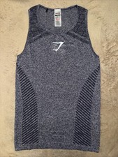 GYMSHARK Men’s Devant Seamless Tank in Heavy Blue - Size Small picture