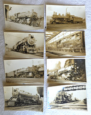 Vintage RPPC Steam Locomotive Railroad Real Photo Postcard Lot Of 8 READ picture