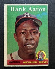 1958 Topps - Hank Aaron #30 Player Name in White VG (No creases) picture
