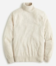 NWT J Crew 100% Cashmere Turtleneck Sweater in Heather Birch Beige picture