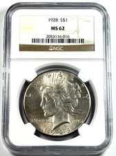 1928-P $1 Peace Dollar 90% Silver NGC MS62 Philadelphia US Coin picture
