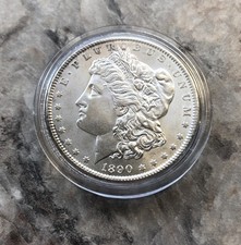 1890 MORGAN SILVER DOLLAR IN BU CONDITION  picture