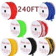 240FT Plastic Safety Chain 1.5in Links 6mm Thick included 50 Hooks Crowd Control picture