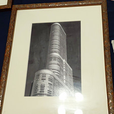 Matted & Framed Black & White Skyscraper Architecture Cityscape Photo Portrait picture