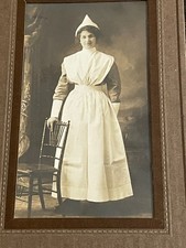 1920s Medical History Nurse Portrait Photograph Uniform Graduate Photo w/ Folder picture