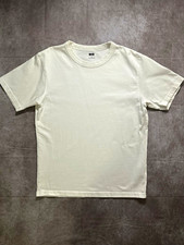 Uniqlo U White Solid Knit T-Shirt Crew Neck Short Sleeve Cotton Mens S picture