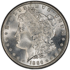 1886-P PCGS MS65 (Gem) Morgan Dollar | Highly Reflective | Blazing White Luster picture