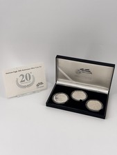 U.S. MINT 2006 AMERICAN EAGLE 20TH ANNIVERSARY SILVER SET 3 COIN BOX COA picture