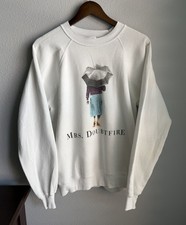 Vintage RARE 1993 Mrs.Doubtfire Movie Promo Robin Williams Sweater White Large picture