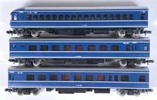 TOMIX N Gauge JNR Japanese Blue Passenger Cars. Lot of 3.  Ships from California picture