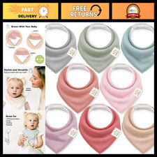 8-Pack Organic Baby Bandana Bibs for Drooling & Teething - Muted Pastel Colors picture