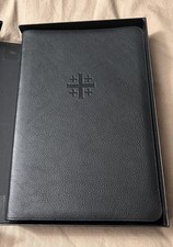 Schuyler Quentel ESV Bible, Black Goatskin Bound W/Box New Unread. picture