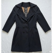 L.A.M.B. Gwen Stefani Long Jacket RARE Size 6 2007 Black Double Breasted Y2K picture