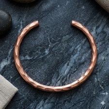 Hammered Solid Pure Copper Cuff - Copper Arthritis Therapy Adjustable Bracelet picture