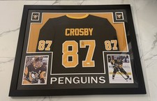 Sidney Crosby Framed Signed Black Jersey  JSA Autographed Penguins picture