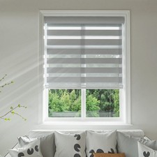 Horizontal Shade Window Blind Zebra Dual Roller Blinds Curtains,Easy to Install picture