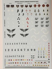 Transfer Sheet, Decals,,Armiger Warglaives, Helverins, War Dog, Imperial Knights picture