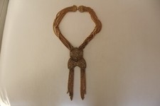 VINTAGE GOLD TONE UNUSUAL GORGEOUS STATEMENT NECKLACE picture
