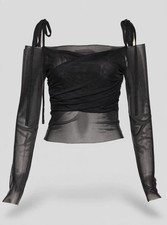 Mesh Lace Up Tee Y2K Fairy Grunge Top picture