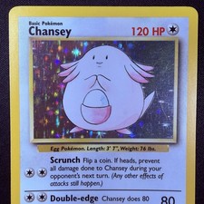 Chansey 3/102 Base Set Holo Rare Unlimited WOTC Vintage Pokemon Card 1999 picture