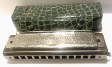 M. Hohner Vintage Harmonica 'The Super Chromonica Charmonica' with Case 6 Inches picture