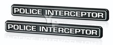 Mustang Taurus Crown Vic SSP Police Interceptor Black Chrome Emblems Badges Pair picture