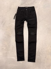 MX1 AMR Black Patch Skinny Slim Denim Jeans Brand New Size 28 SHIPS ASAP 🚚 picture