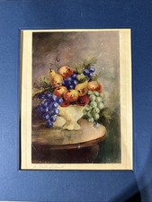Vintage M.D. Black A Bowl of Fruit Morris & Bendien Textured Still Life Art  picture