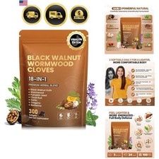18-in-1 Wormwood Black Walnut Clove Parasite Cleanse | Gut Cleanse & Detox ,D... picture