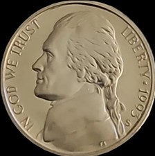 1993-S Jefferson Nickel PROOF Beautiful Cameo Coin with 6FS ( 6 Full Steps ) picture